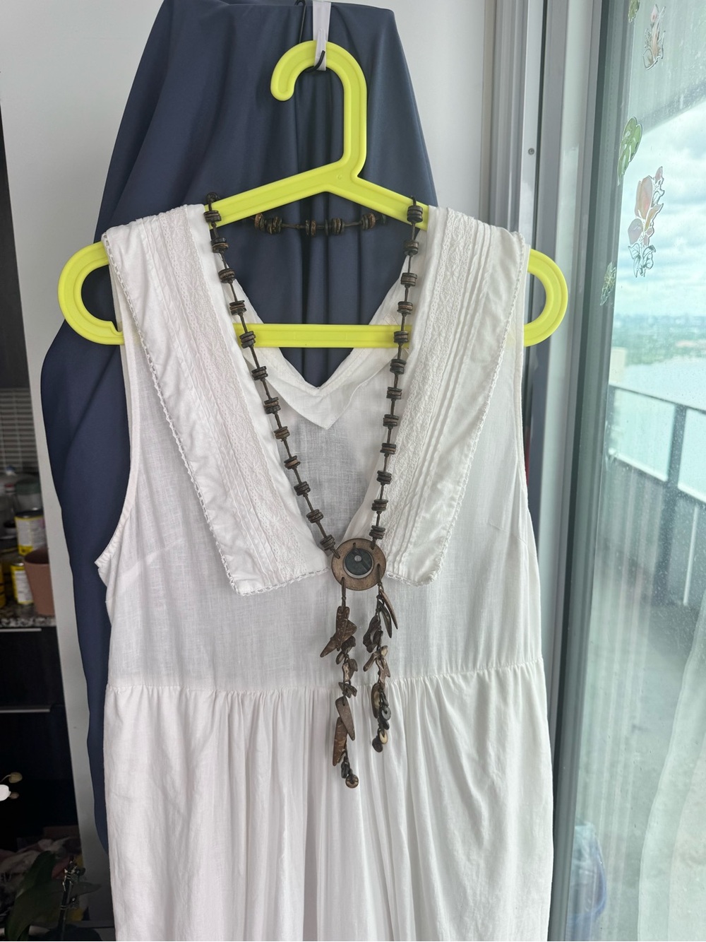 White Sleeveless Free People V-Neck Cotton Full Length Romper Size M